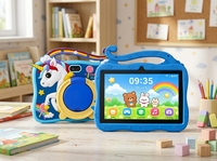 Tablette pour enfants 7 pouces Android 8.1 2 Go 16 Go WiFi 1024x600 bleue, tablette éducative pour enfants avec étui licorne et support