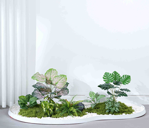 ตกแต่งภูมิทัศน์ด้วยต้นไม้สีเขียว ดอกไม้ประดิษฐ์ ใบไม้สีเขียว ชุดตกแต่งเวที ตกแต่งหน้าต่าง ดอกไม้ หญ้า - Product Image 5