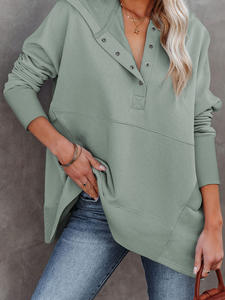 Ventes en gros de chemises et hauts décontractés de couleur unie mi-longs pour l'automne et l'hiver, personnalisables - Product Image 5