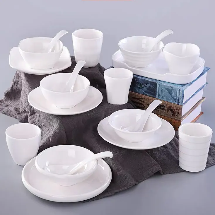 OEM nhà hàng melamine tấm đám cưới melamine tấm trắng melamine Tấm đặt Bộ đồ ăn cho khách sạn