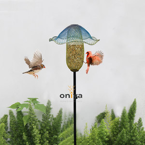 Oniya kim loại lưới chim hoang dã nhiều lớn lên trung chuyển nấm Hình dạng cổ phần sân món quà ngoài trời mùa đông cho ăn sóc bằng chứng - Product Image 2
