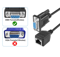 Adaptateur de câble d'extension Ethernet LAN DB9 RS232 vers RJ45, port série femelle DB9 9 broches vers RJ45 CAT5 CAT6, vente chaude