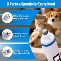 Lime à ongles pour chien multifonction rechargeable améliorée, silencieuse, avec lumière LED, faible bruit, 3 ports, professionnelle et tendance