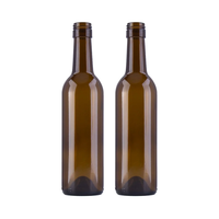 Bouteille de vin en verre vert antique de 375ml Bouteille de vin de Bordeaux avec bouchon à vis