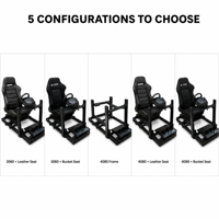 Cockpit de simulation de course automobile 3060 4080 avec cadre en profilé aluminium et siège en cuir, directement de l'usine, personnalisable OEM