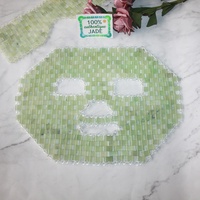 Offre Spéciale : Outil Gua Sha en Jade Vert Clair Naturel de Xiuyan, Masque Facial en Pierre de Cristal, Masseur Facial Réducteur de Gonflement, Masque en Jade Vert
