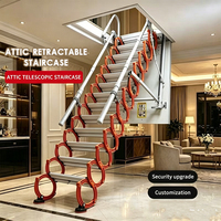 Nouvelle échelle télescopique électrique avec mains courantes métalliques pour escalier de grenier pliable en alliage de titane et de magnésium pour intérieur