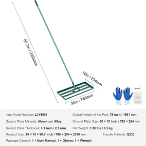 Jh-mech mạnh mẽ Golf bãi cỏ giống cây chổi công cụ cỏ cát đất carbon có thể điều chỉnh mức độ thép bãi cỏ cào cho sân - Product Image 4