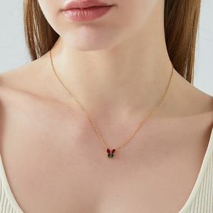 สร้อยคอเพทายรูปผลไม้แบบใหม่สำหรับฤดูใบไม้ผลิ เครื่องประดับผู้หญิงสีสันสดใส - Product Image 5