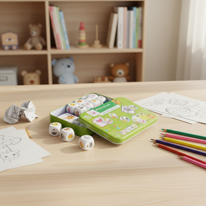 Juego de mesa de madera para niños con dados de animales y frutas, juego de emparejamiento de patrones de cartas, juguete interactivo para padres e hijos - Product Image 6