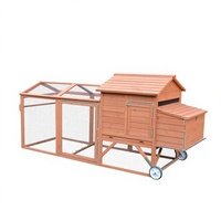 TIANYI – poulailler Mobile en bois avec boîte de nid et roues