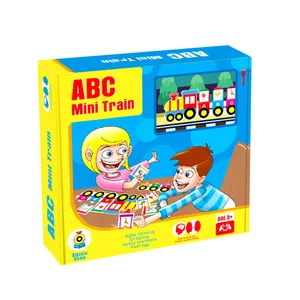 Crianças Educacional de Aprendizagem Inglês ABC Mini Trem Puzzle Jogo de Tabuleiro Jogo De Cartas