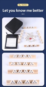 Jeu de Rummy Triangulaire Interactif Intelligent, Dominos de Correspondance Numérique, en Mélamine et Bois Écologiques, Idéal pour les Voyages et les Soirées en Famille - Product Image 5