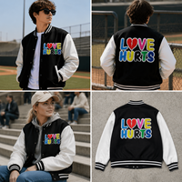 Patch en chenille 3D personnalisé, motifs 'Love' multicolores, broderie thermocollante, badges pour vêtements streetwear, vestes et sacs