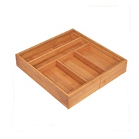 Organisateur de tiroir de cuisine en bambou extensible 7 compartiments plateau à couverts en bambou