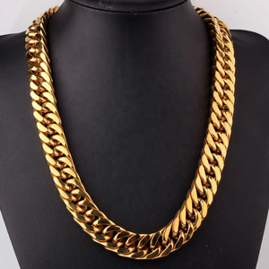 Collier en acier inoxydable de style cubain tendance pour homme, plaqué or 18 carats, style hip-<span class=keywords><strong>hop</strong></span> punk, bijoux lourds et volumineux - Product Image 6