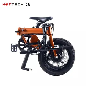 Hottech 16 Inch Wheel Folding 250W Electric Bicycles Ebike Bicycle Folded Supplier Folding Bike Light Weight Bicycle