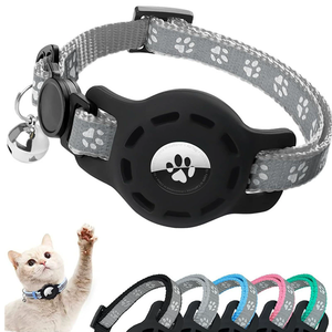 Collier réfléchissant pour chat avec boucle de sécurité et support étanche pour <span class=keywords><strong>Airtag</strong></span> - Product Image 6