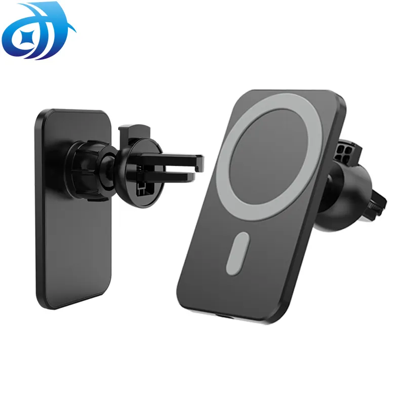 2023 New Arrivals Magsaf Magnetic 15W Wireless Car Mount Charger 2in1 Stand Holder For Iphone 14 13 12 Pro Mag Safe Car Charger