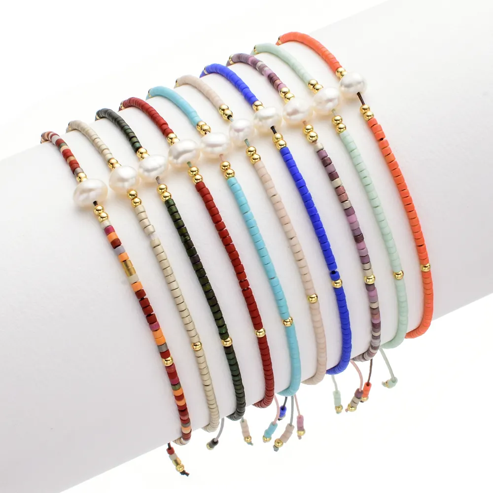 ZMZY Minimalism Thin Bohemian Miyuki Bracelet Femme Friendship Bracelets for Women Crystal Pearl Seed Beads Bracelet Jewelry