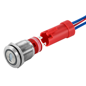 Saklar Tombol Tekan Kepala Datar LED RGB Logam Anti Air 19mm dengan Pengunci Otomatis dan Tidak Mudah Rusak - Product Image 1