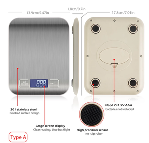 Robuste genaue elektronische digitale <span class=keywords><strong>10</strong></span> kg Edelstahl Waage Küchen waage - Product Image 3
