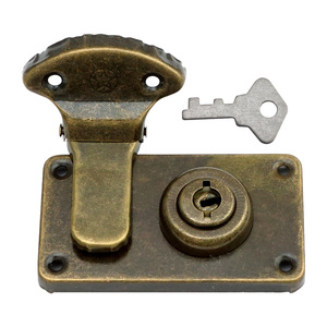 Furniture Lock Bronze <b>Key</b> <b>Square</b> Lock Buckle 74x41mm Rustic Design Durable For Wooden Boxes - Product Image 5