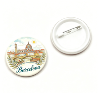 Hadiah Promosi Murah Populer Bahan Kaleng Kustom Logo Cetak Kartun Pin Button Badge