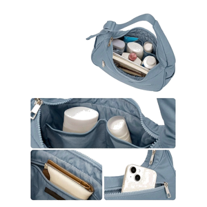 Bolso de Mano Personalizado para Mujer, Tipo Clutch, con Estampado de Leopardo, Acolchado de Nailon, Impermeable, con Cierre de Cremallera, Gran Capacidad, Correa para el Hombro - Product Image 5