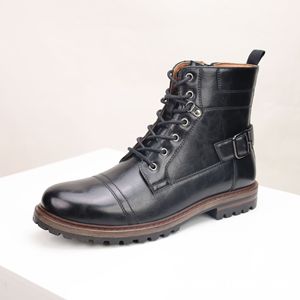 Nuevas Botas de Motero con Cierre Metálico Negro para Hombre, Botas de Trabajo de Caña Alta, Casuales, Cómodas, Duraderas y Modernas - Product Image 2