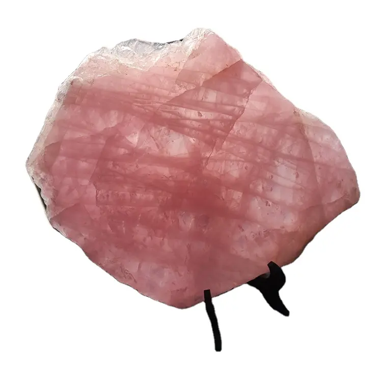 Cristais de cura de alta qualidade naturais, pedras fatiadas cru áspero rosa de quartzo para decoração coleção