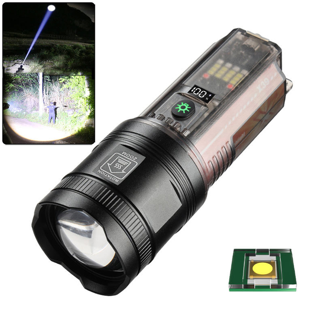 LED Outdoor Usb Rechargeable Tactical Flashlights High Lumens 60W Powerful Super Bright Power Led Flashlights