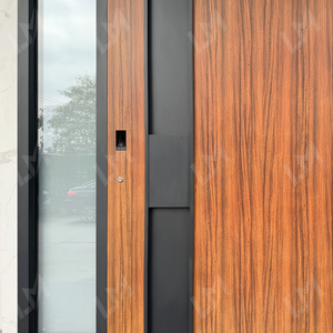 <span class=keywords><strong>Maison</strong></span> personnalisée de luxe au design britannique Portes extérieures extérieures en bois insérées Porte d'<span class=keywords><strong>entrée</strong></span> principale moderne Pivot en bois de 1470mm - Product Image 4