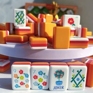 Fichas de Mahjong Degradado Naranja-Rosa de Estilo Ins de Alta Estética, Hechas a Mano, para Fiestas y Entretenimiento - Product Image 2