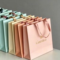 Sac en carton recyclable haute résistance avec logo personnalisé, texture luxe léger, capacité maximale 6-9 kg, pour vêtements, vente en gros, exposition, avec poignée