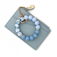 Portefeuille compact en cuir PU pour femme, élégant et simple, avec porte-cartes bancaires et bracelet perlé - Haoxuan Back School Diwali