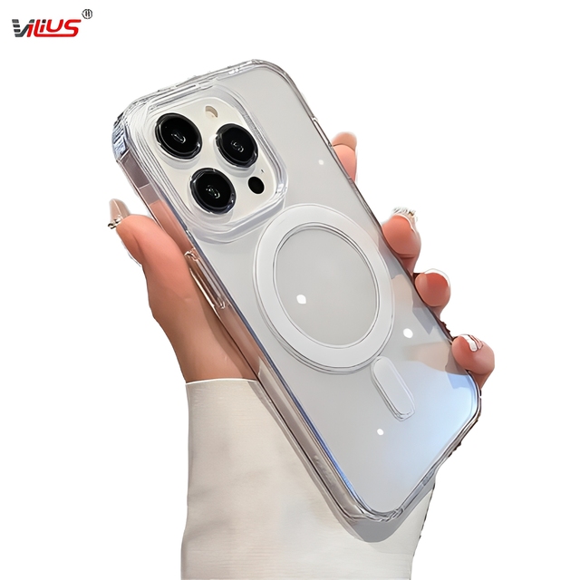 Magnetic Transparent Phone case Suitable for iPhone 17 18 Series Supports Wireless Charging and Shockproof protection Cover
