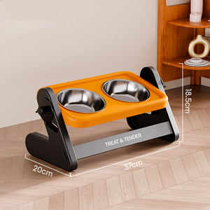Cuenco para gatos, cuenco para perros, cuenco doble de acero inoxidable para mascotas, cuenco antideslizante y antivuelco para mascotas, nuevo cuenco para beber con diseño de oso de peluche - Product Image 6