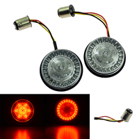 Feux arrière LED pour moto, clignotants 1157 Bullet Plug and Play, paire compatible avec les modèles Harley à feux Bullet de 2 pouces, style rouge