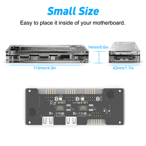 עבור רוקטק יחיד שקוף 9 פינים ו 3 9-pin & <span class=keywords><strong>2</strong></span> רכזת הרחבה <span class=keywords><strong>2</strong></span>.0 usb תואם לוח האם מחשב במלאי במלאי - Product Image 2