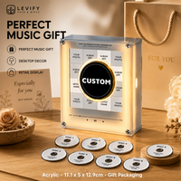 Neuerscheinung Maßgefertigter NFC CD-Player Kühlschrankmagnet mit 9 CDs zur Heimdekoration Nachtlicht mit Rotationsfunktion Kpop Merchandise