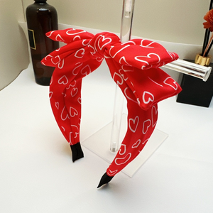 عصابات شعر جديدة لعيد الحب <span class=keywords><strong>2026</strong></span> بتصميم فيونكة، إكسسوارات شعر نسائية حلوة وعريضة الحواف للعطلات - Product Image 2