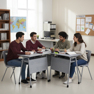 Schooltafel En Stoel Set Schoolmeubilair Klaslokaal <span class=keywords><strong>Student</strong></span> Pp Plastic Bureau En Stoel Set - Product Image 6