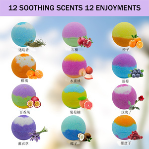 Handmade Tùy Chỉnh Tinh Dầu Bom Tắm Đặt 100G * 12 Hữu Cơ Hoa Oải Hương & Dâu Tây Mùi Hương Spa Bóng Căng Thẳng Cứu Trợ Của Phụ Nữ Quà Tặng - Product Image 3