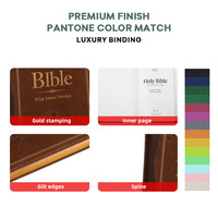 Bible en gros à couverture rigide en cuir PU avec impression personnalisée et marquage à chaud, pour usage religieux, vente chaude, OEM, approvisionnement en vrac