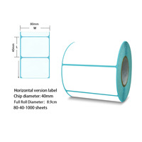 Rouleau d'étiquettes autocollantes en papier thermique 3-proof écologique 80*40mm pour imprimante portable