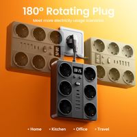 Multiprise standard européenne avec protection contre les surtensions ignifuge, câble flexible, 6 prises AC, 4 USB, 2 Type-C pour la maison