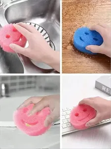 Smiling <b>Sponge</b> Dual Texture Scrubbing Pad in Optional Strong Scrubbing Pad for Kitchen and <b>Bathroom</b> Anti Stain Odor - Product Image 4