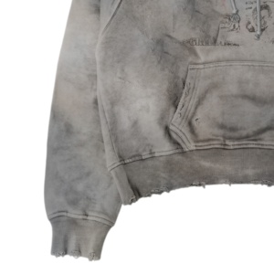 Felpa con Cappuccio Rosa Pastello Personalizzata con Bordo Grezzo e Patch 3D YC, Stampa Grande <span class=keywords><strong>Y</strong></span> Anteriore e Posteriore, Oversize Stile Y2K da Uomo, Fornitura all'Ingrosso - Product Image 2