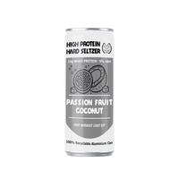 Bebida alcohólica efervescente post-entrenamiento personalizada al por mayor, 330ML, elegante, enlatada, sabor maracuyá y coco, 10g de proteína de suero, 10% ABV